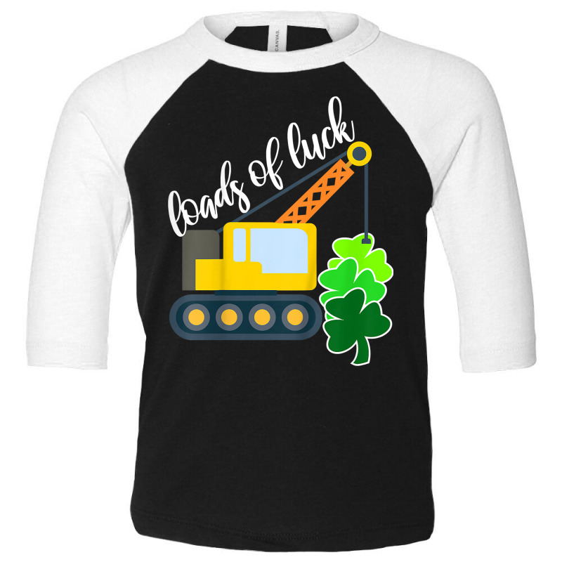 Kids Boys Saint Patricks Day Truck Gift Loads Of Luck Shamrock Toddler 3/4 Sleeve Tee by Tisha Brown | Artistshot