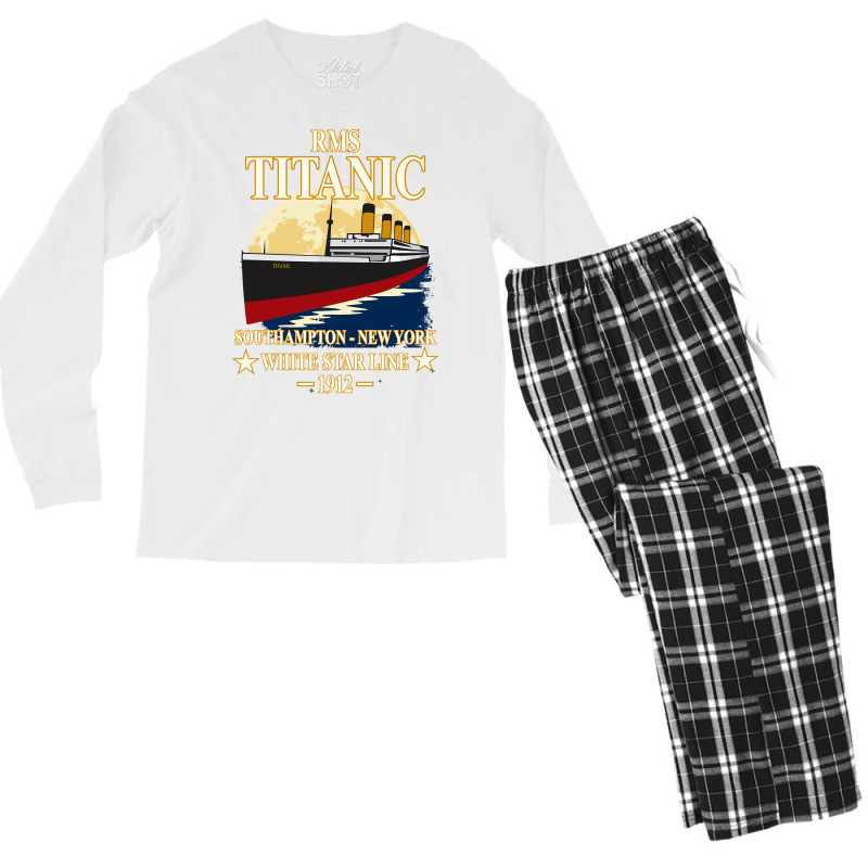 Rms Titanic White Star Line Cruise Ship 1912 Boys Girls Kids Long Slee Men's Long Sleeve Pajama Set | Artistshot