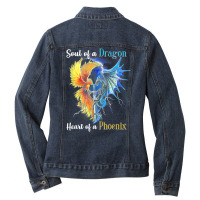 Soul Of A Dragon Heart Of A Phoenix T Shirt Ladies Denim Jacket | Artistshot