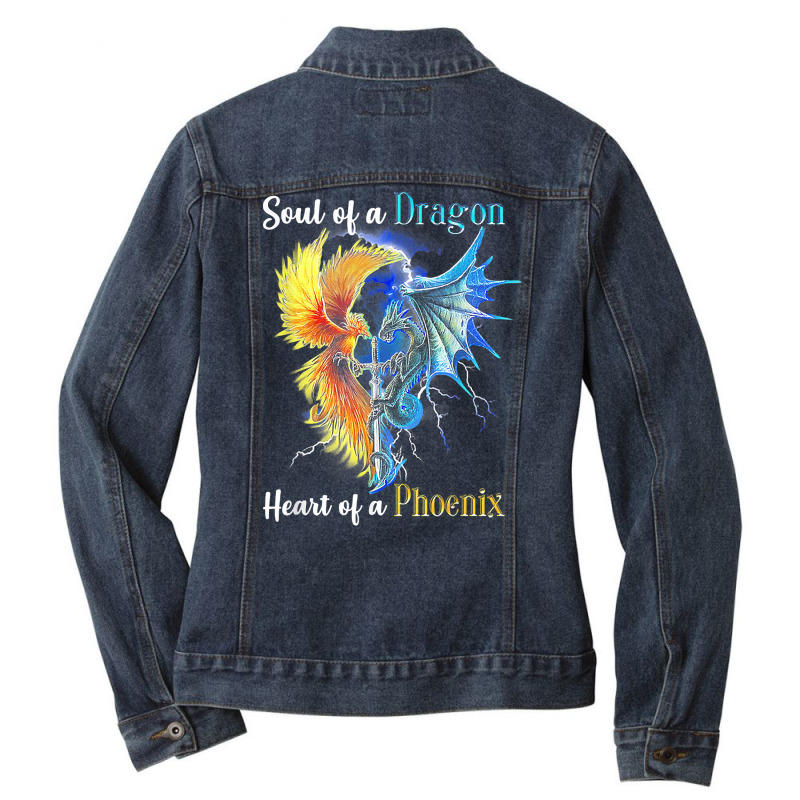 Soul Of A Dragon Heart Of A Phoenix T Shirt Ladies Denim Jacket by cm-arts | Artistshot