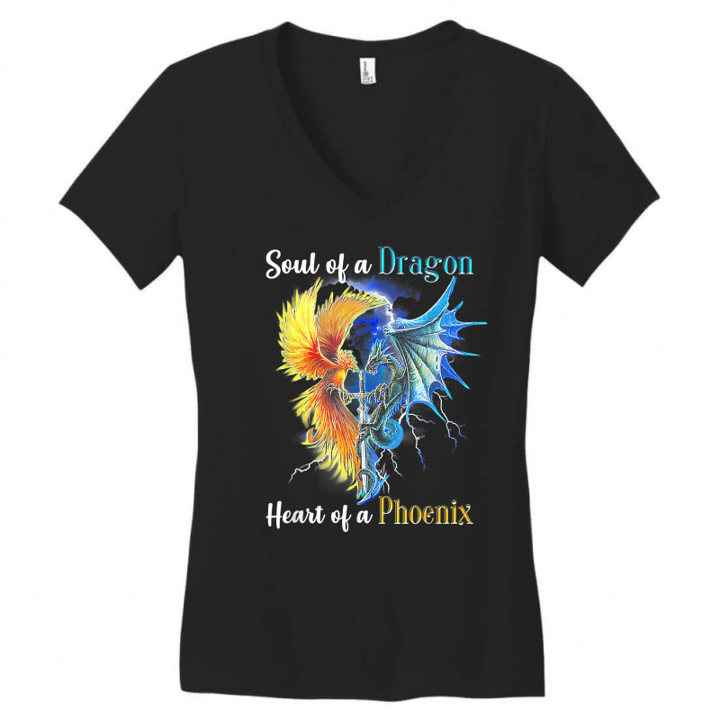 Soul Of A Dragon Heart Of A Phoenix T Shirt Women's V-Neck T-Shirt by cm-arts | Artistshot