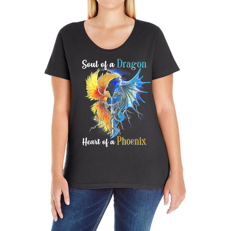 Soul Of A Dragon Heart Of A Phoenix T Shirt Ladies Curvy T-Shirt by cm-arts | Artistshot