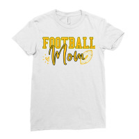 Womens Black Gold Football Mom Shirt Women Football Mother Football T Ladies Fitted T-shirt | Artistshot