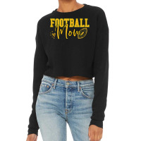 Womens Black Gold Football Mom Shirt Women Football Mother Football T Cropped Sweater | Artistshot