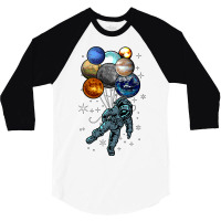 Astronaut Space Balloons Moon Mars Planets  Astronaut 3/4 Sleeve Shirt | Artistshot