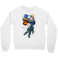 Astronaut Space Balloons Moon Mars Planets  Astronaut Crewneck Sweatshirt | Artistshot