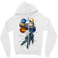 Astronaut Space Balloons Moon Mars Planets  Astronaut Zipper Hoodie | Artistshot