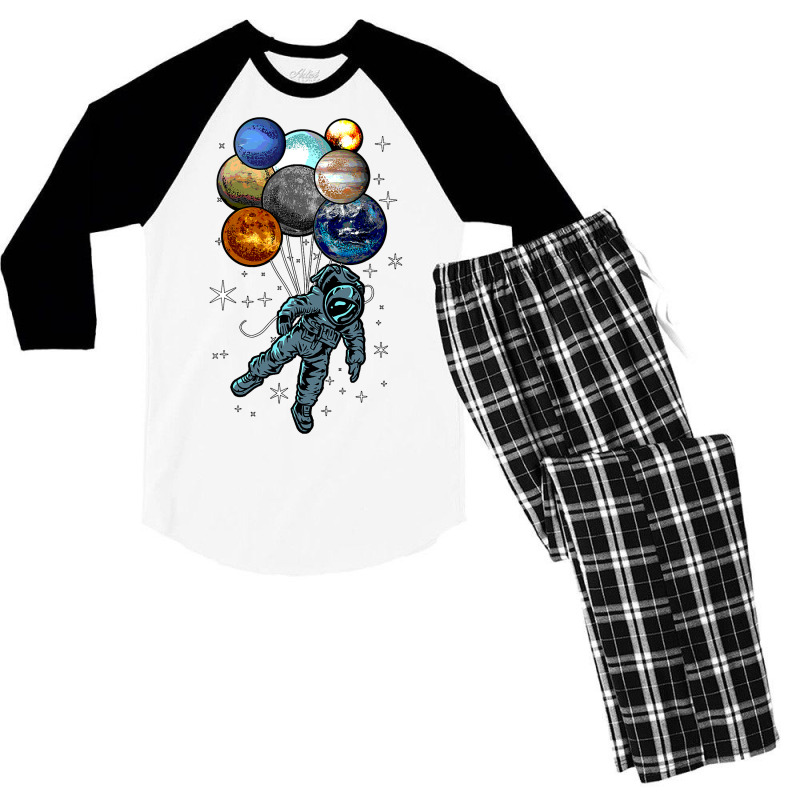 Astronaut Space Balloons Moon Mars Planets  Astronaut Men's 3/4 Sleeve Pajama Set by AuturoMedero90 | Artistshot