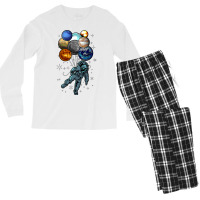 Astronaut Space Balloons Moon Mars Planets  Astronaut Men's Long Sleeve Pajama Set | Artistshot