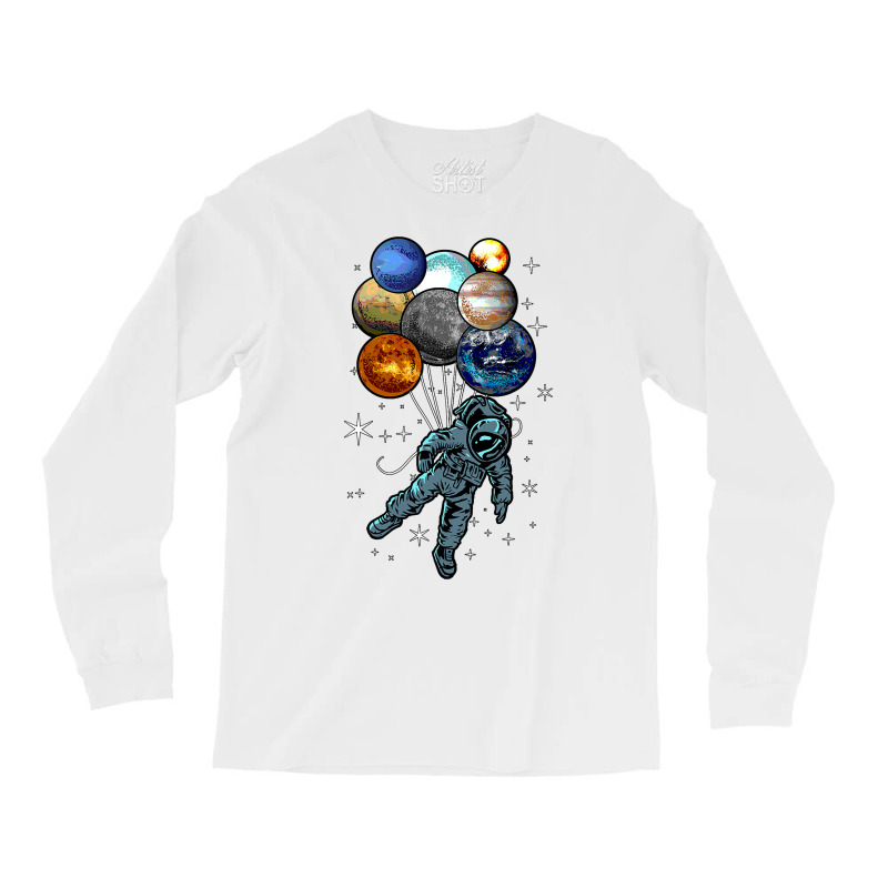 Astronaut Space Balloons Moon Mars Planets  Astronaut Long Sleeve Shirts by AuturoMedero90 | Artistshot