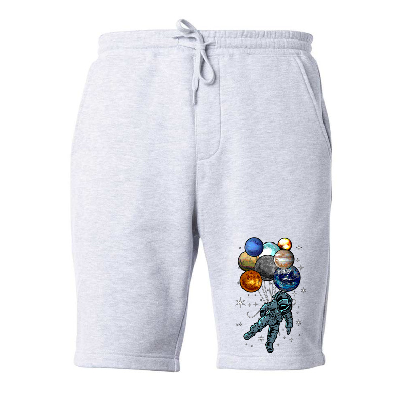 Astronaut Space Balloons Moon Mars Planets  Astronaut Fleece Short by AuturoMedero90 | Artistshot