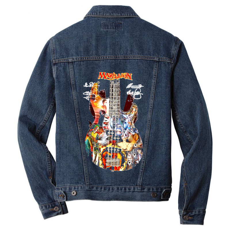 Marillion Guitar Signatures    Classic Men Denim Jacket by saterseim | Artistshot