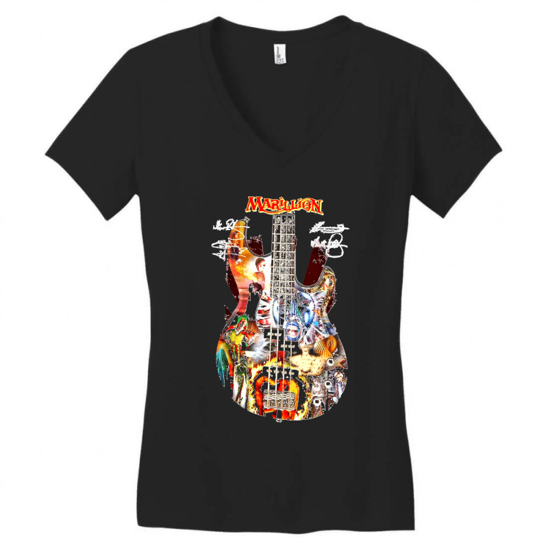 Marillion Guitar Signatures    Classic Women's V-Neck T-Shirt by saterseim | Artistshot