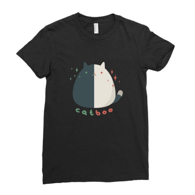 Cat Boo Ladies Fitted T-shirt Designed By Han