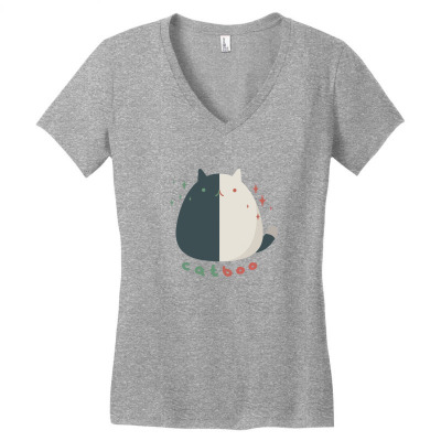 Cat Boo Women's V-neck T-shirt Designed By Han