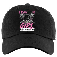 I Know I Lift Like A Girl Try To Keep Up  Gym Gift Kids Cap | Artistshot