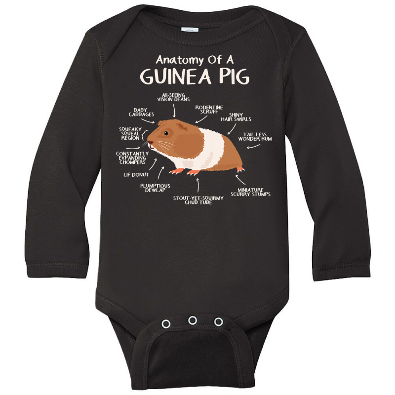 Anatomy Of A Guinea Pig Clothes Cavy Outfit Gift Guinea Pig Long Sleeve Baby Bodysuit | Artistshot