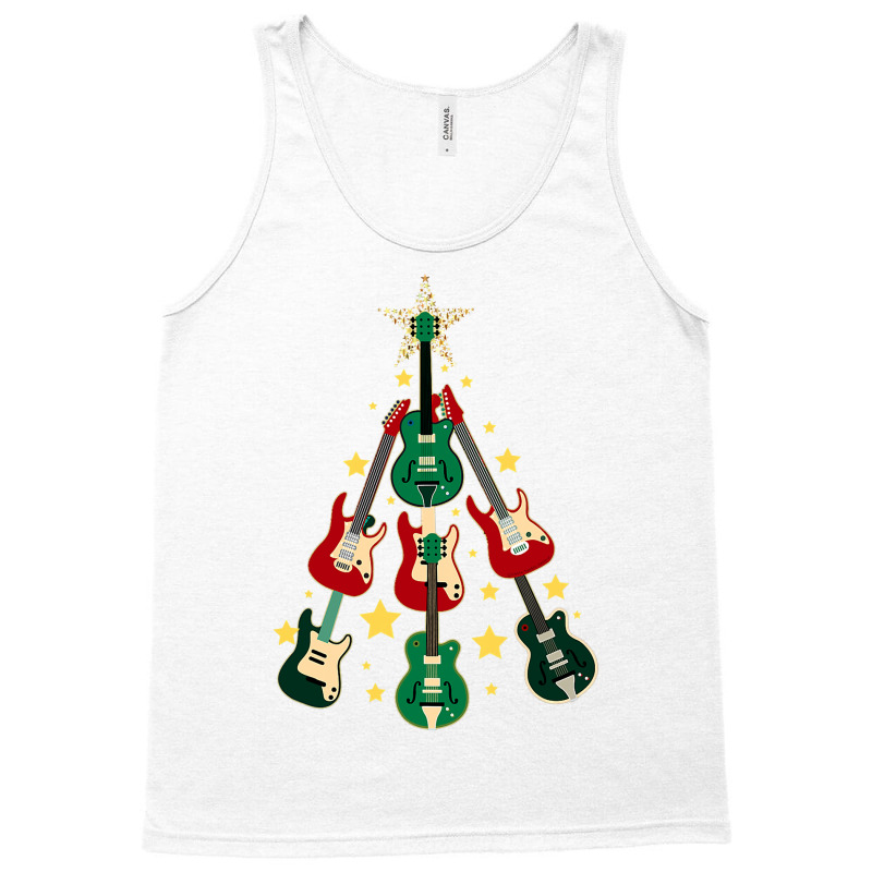 Cool Guitar Christmas Tree Guitar Lovers Christmas Tree Tank Top | Artistshot