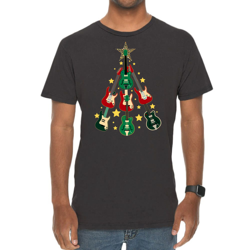 Cool Guitar Christmas Tree Guitar Lovers Christmas Tree Vintage T-shirt | Artistshot