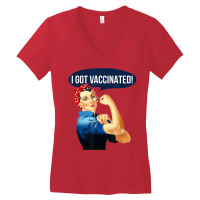 Pro Vaccine Vaccinated Rosie The Riveter Vaccinator T Shirt Women's V-neck T-shirt | Artistshot