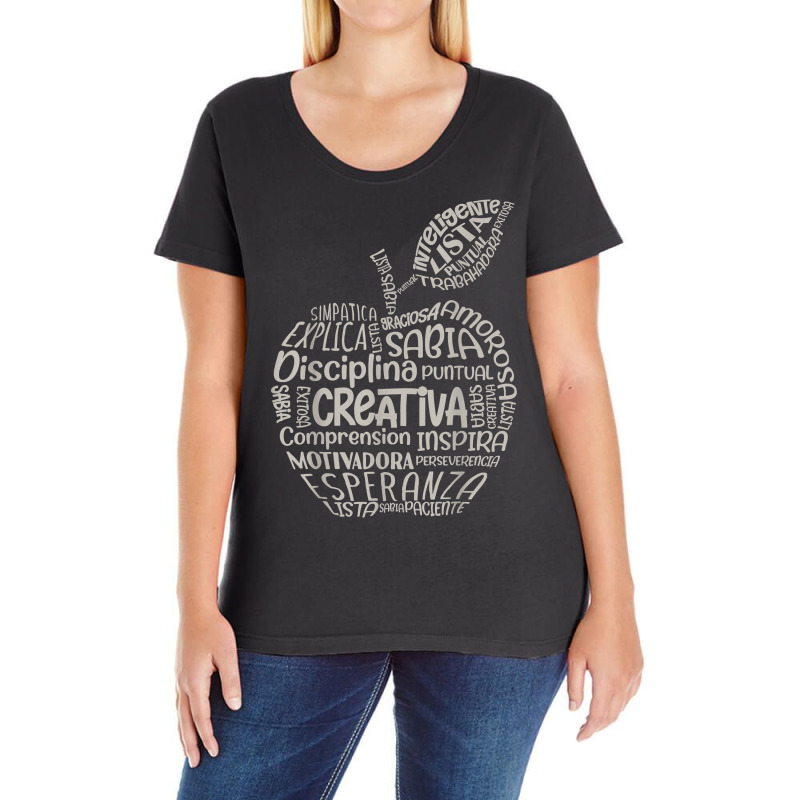 Spanish Bilingual Maestra Teacher T Shirt Ladies Curvy T-Shirt by kubleryeonkenx | Artistshot