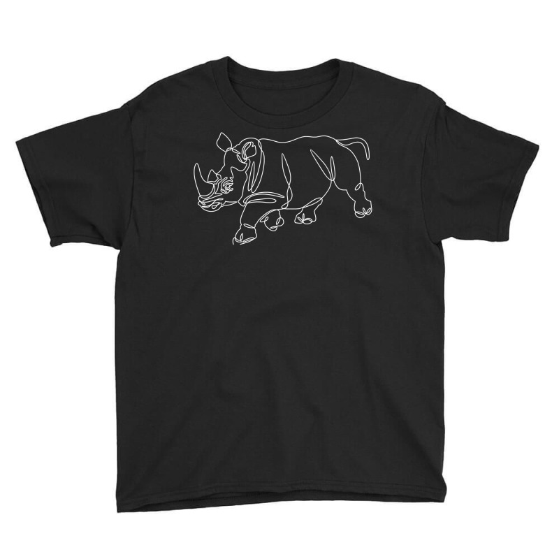 Minimalist Rhino   Zoologist Rhinoceros Safari Animal Lover T Shirt Youth Tee by cm-arts | Artistshot