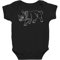 Minimalist Rhino   Zoologist Rhinoceros Safari Animal Lover T Shirt Baby Bodysuit | Artistshot