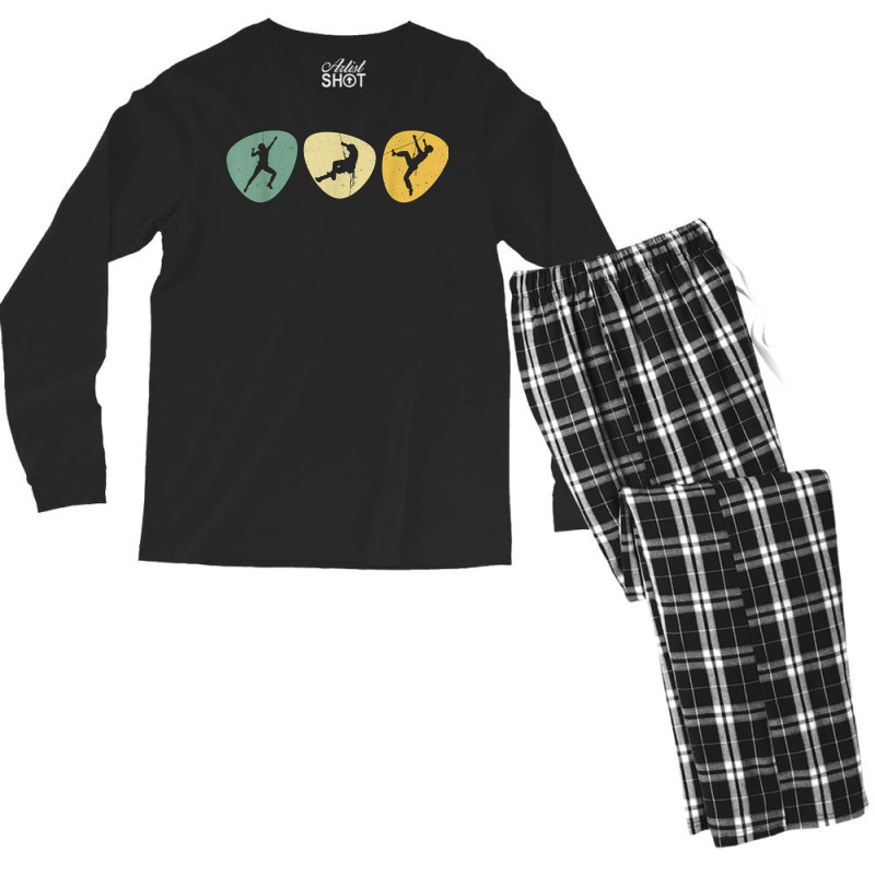 Climber Rock Climbing Vintage Bouldering T Shirt Men's Long Sleeve Pajama Set | Artistshot