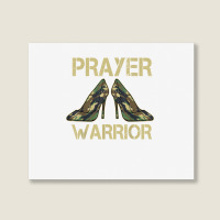 Camo Heels Prayer Warrior Faith God Jesus Christian T Shirt Landscape Canvas Print | Artistshot