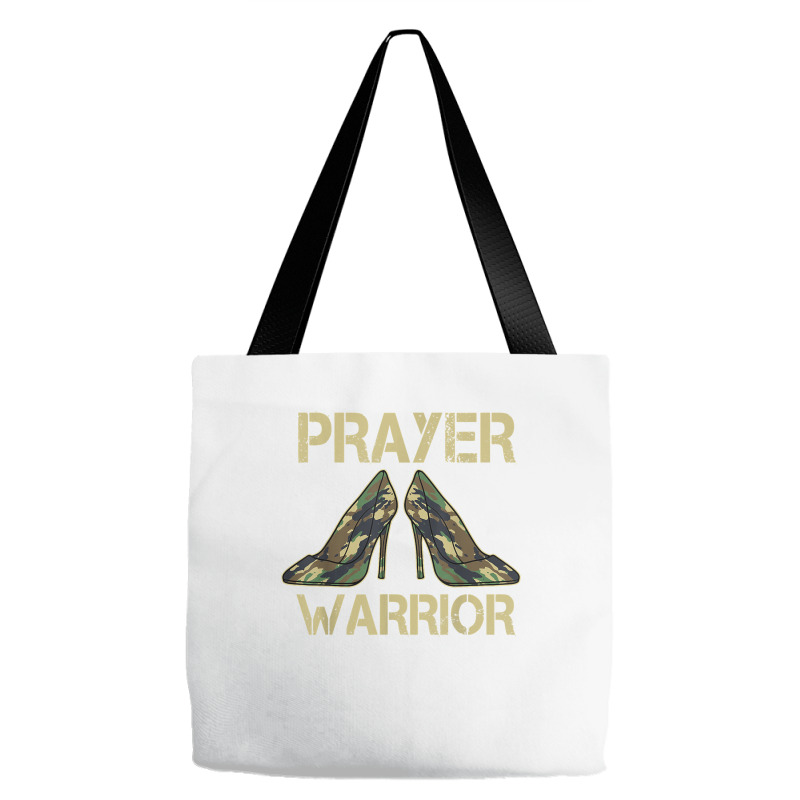 Camo Heels Prayer Warrior Faith God Jesus Christian T Shirt Tote Bags | Artistshot