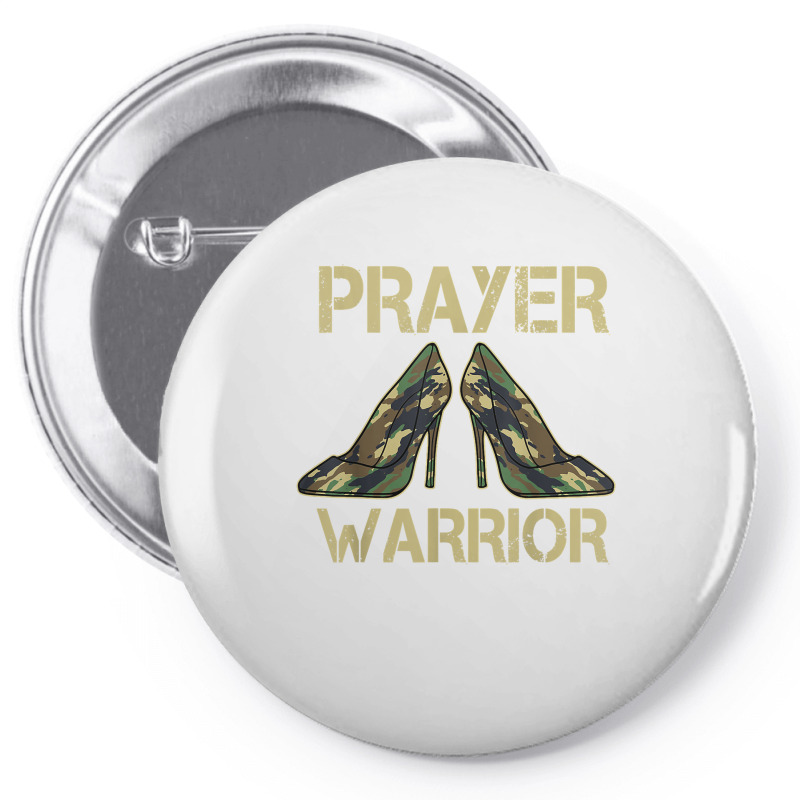 Camo Heels Prayer Warrior Faith God Jesus Christian T Shirt Pin-back Button | Artistshot