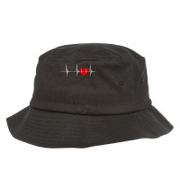 Cardiologist Heart Ekg Heartbeat Pulseline Cardiology Long Sleeve T Sh Bucket Hat | Artistshot