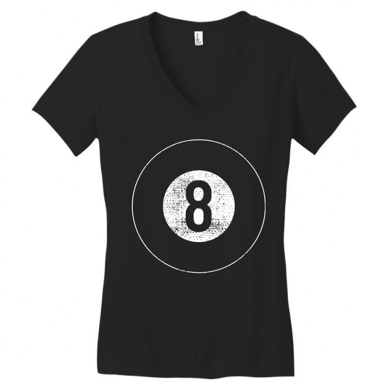 Vintage Billiards 8 Eight Ball Gift Pool Women's V-Neck T-Shirt by CUSER3772 | Artistshot