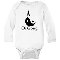 Black Silhouette Art Of Qigong Long Sleeve Baby Bodysuit | Artistshot