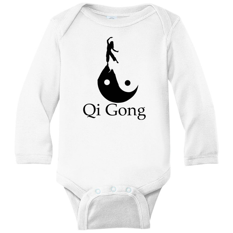 Black Silhouette Art Of Qigong Long Sleeve Baby Bodysuit by cm-arts | Artistshot