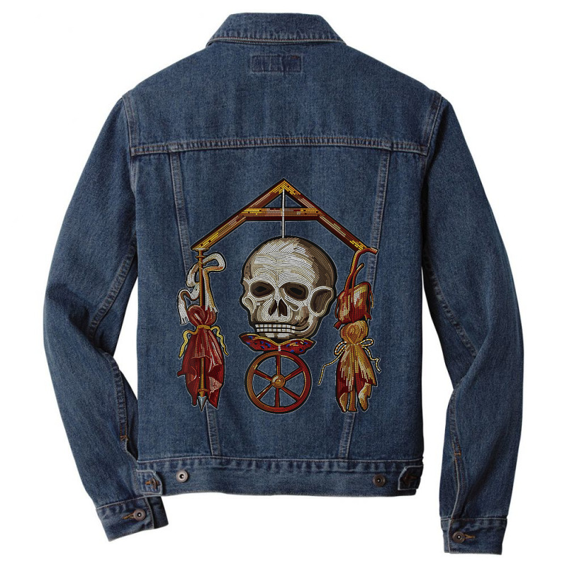 Roman Memento Mori Mosaic (black) Men Denim Jacket by AnaMercedesContreras | Artistshot