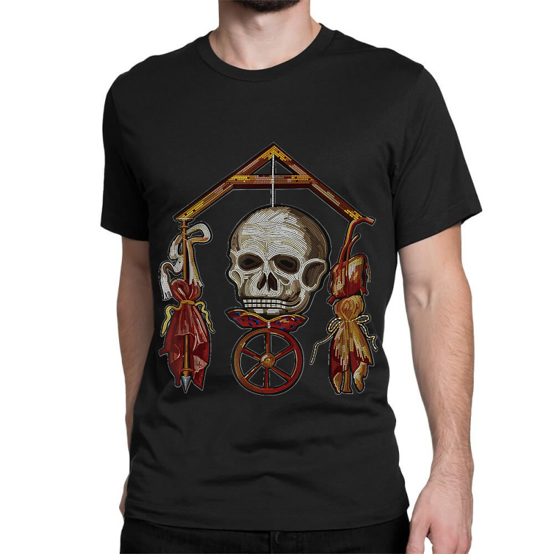 Roman Memento Mori Mosaic (black) Classic T-shirt by AnaMercedesContreras | Artistshot