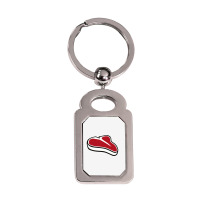 Steak , Steak Silver Rectangle Keychain | Artistshot