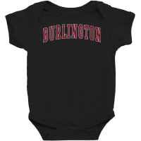 Womens Burlington North Carolina Souvenir College Style Red Text V Nec Baby Bodysuit | Artistshot