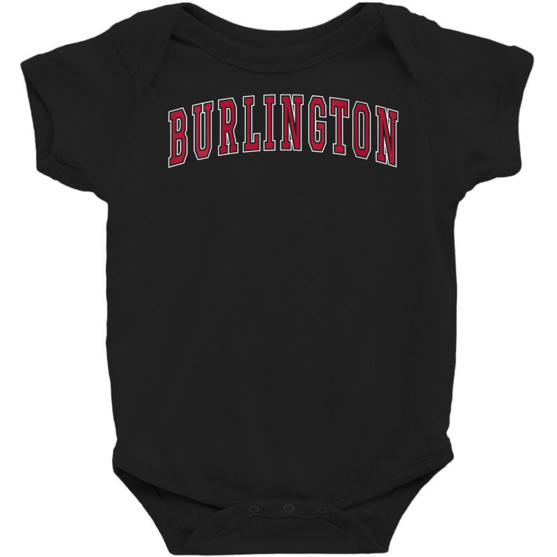 Womens Burlington North Carolina Souvenir College Style Red Text V Nec Baby Bodysuit | Artistshot