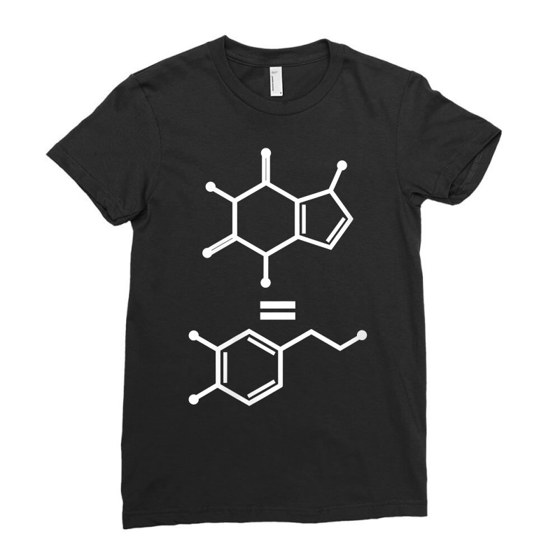 Womens Caffeine Equals Happiness Dopamine Molecule Science Chemist V N Ladies Fitted T-Shirt by cm-arts | Artistshot