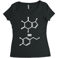 Womens Caffeine Equals Happiness Dopamine Molecule Science Chemist V N Women's Triblend Scoop T-shirt | Artistshot