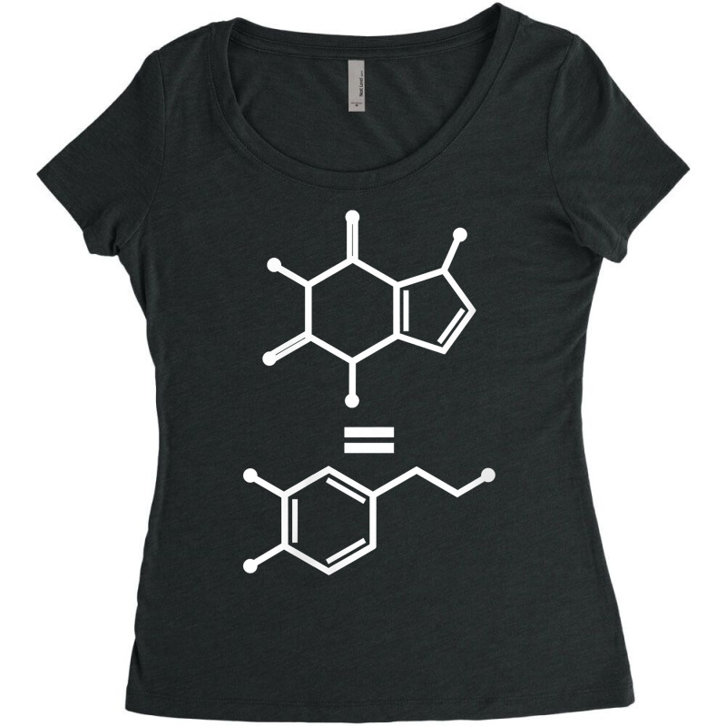 Womens Caffeine Equals Happiness Dopamine Molecule Science Chemist V N Women's Triblend Scoop T-shirt by cm-arts | Artistshot