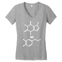 Womens Caffeine Equals Happiness Dopamine Molecule Science Chemist V N Women's V-neck T-shirt | Artistshot