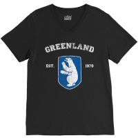 Vintage Coat Of Arms Greenland V-neck Tee | Artistshot