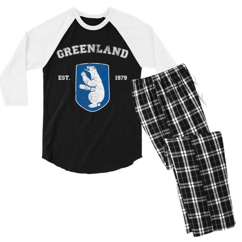 Vintage Coat Of Arms Greenland Men's 3/4 Sleeve Pajama Set | Artistshot