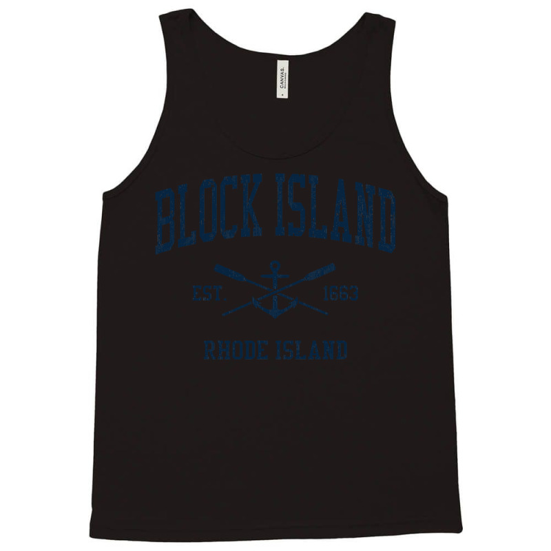 Block Island Ri Vintage Navy Crossed Oars & Boat Anchor Tank Top by CUSER3772 | Artistshot