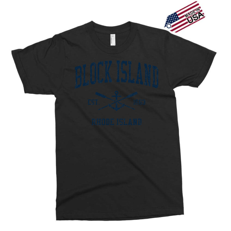 Block Island Ri Vintage Navy Crossed Oars & Boat Anchor Exclusive T-shirt by CUSER3772 | Artistshot