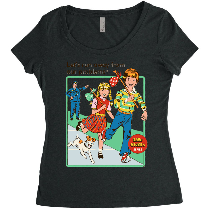 Lets Run Away Classic Women's Triblend Scoop T-shirt by cm-arts | Artistshot