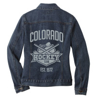 Distressed Avalanche Retro Party Tailgate Gameday Fan Gift Ladies Denim Jacket | Artistshot